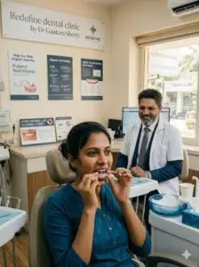 Dr Gautam SHETTY WITH ALIGNER patient at Redefine Dental Clinic Kalyan West